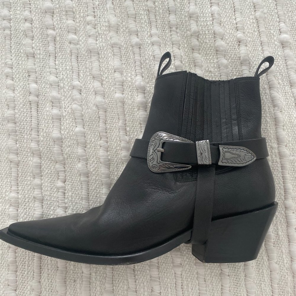 Anine Bing Black Buckle Boot